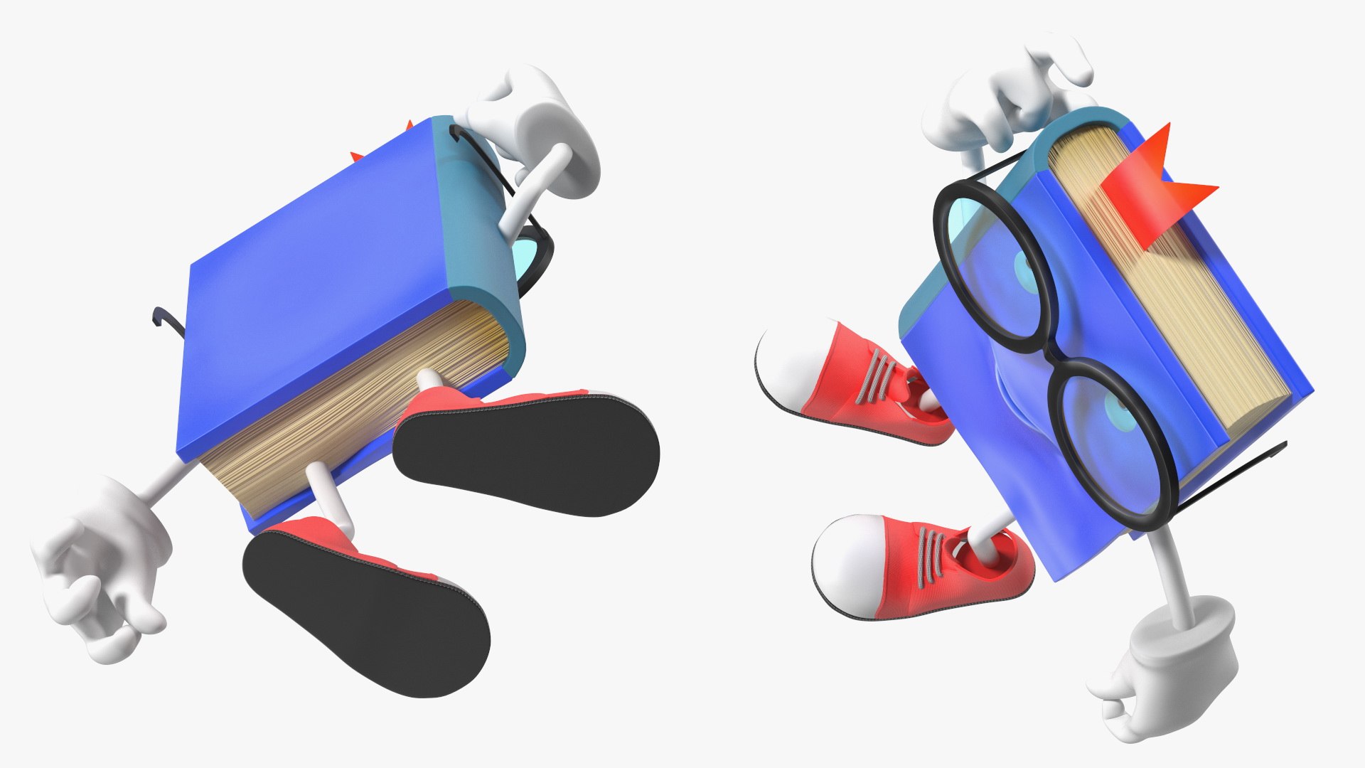 3D Character Blue Book Puzzled Pose - TurboSquid 2128342