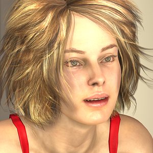 3D model realistic donna bw