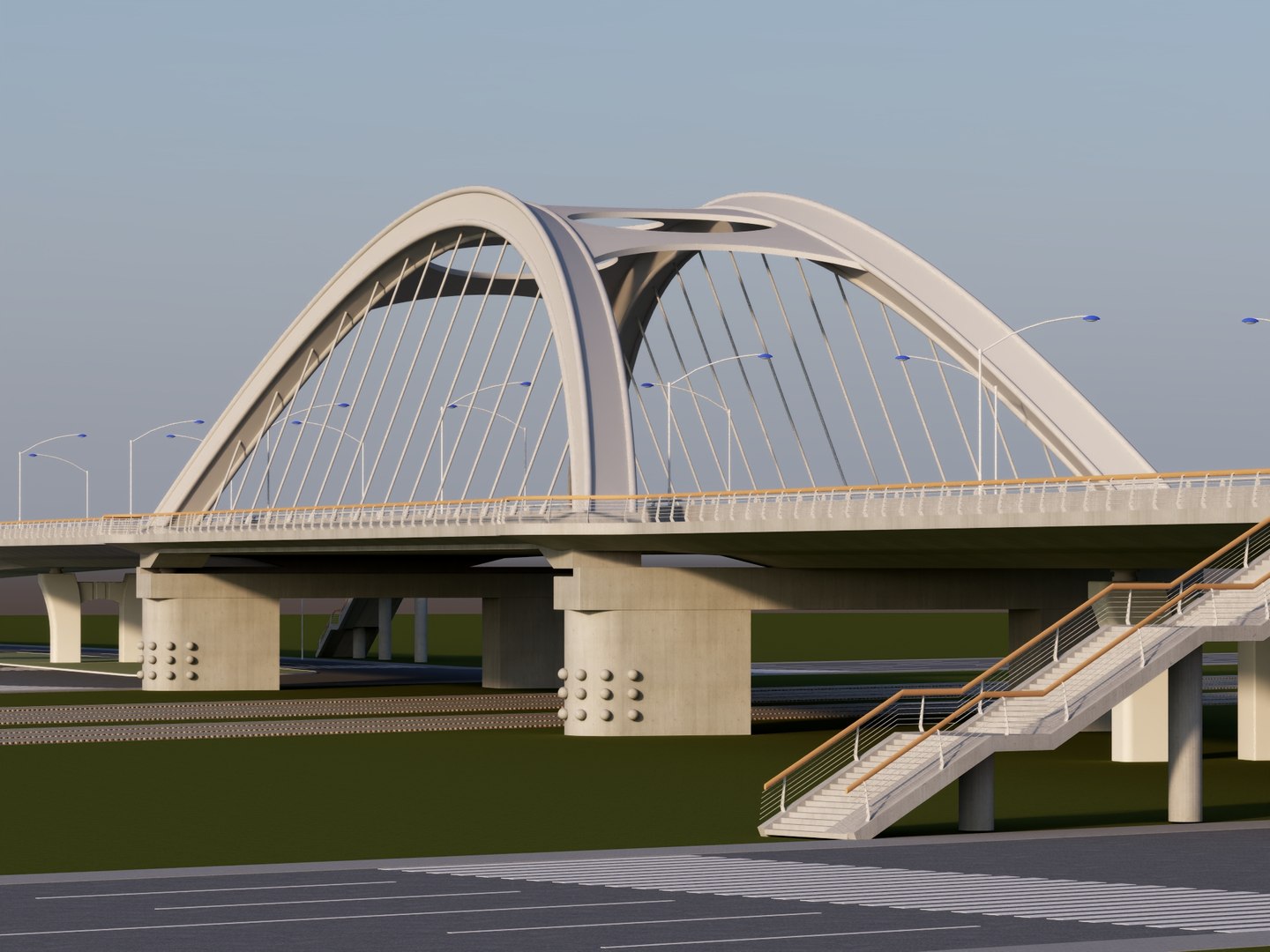 3D Modern Highway Bridge Infrastructure - TurboSquid 2552337