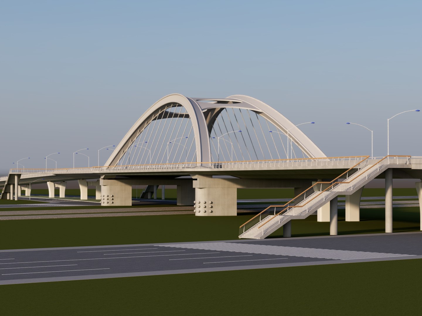 3D Modern Highway Bridge Infrastructure - TurboSquid 2552337