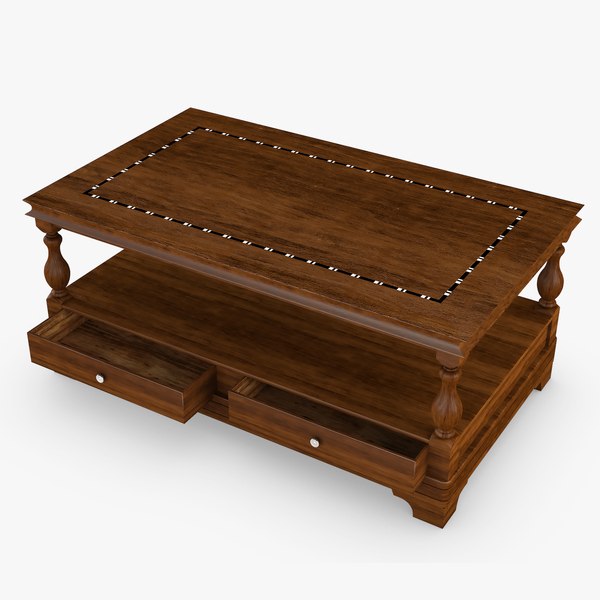 3D Coffee Table - Colonial Style 01