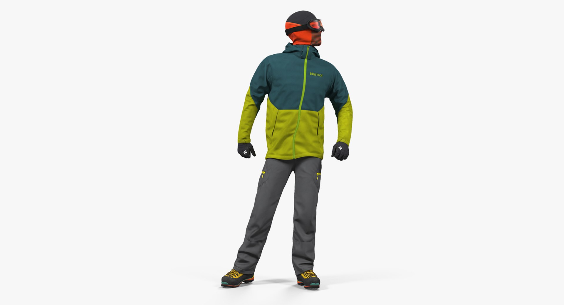 Rock Climber Winter Hiking Gear Rigged 3D model preview