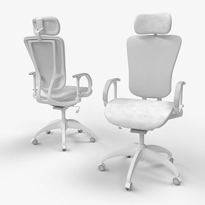 3D White Modern Ergonomic Office Chair
