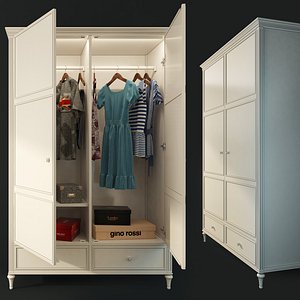 double door wardrobe riverdi 3D model