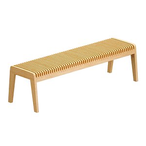 Parametric wooden bench 3D model
