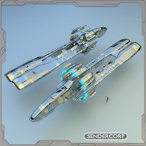 cruiser starship sendercorp 3d model