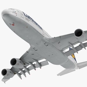 Airbus A380-1000 Lufthansa Rigged 3D Model