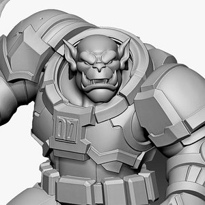 Orc 01 Armored Orc Warrior with Chainsword - 3D Print Model 3D model