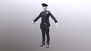 police uniform obj