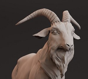 Goat semi-stylized sculpt model