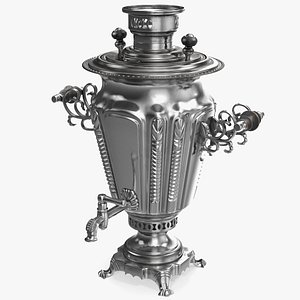 russian antique silver plated 3D model