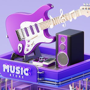 Isometric Music Store 3D model