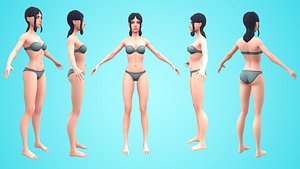 3D Jenna - Female Base Mesh - Cartoon Character