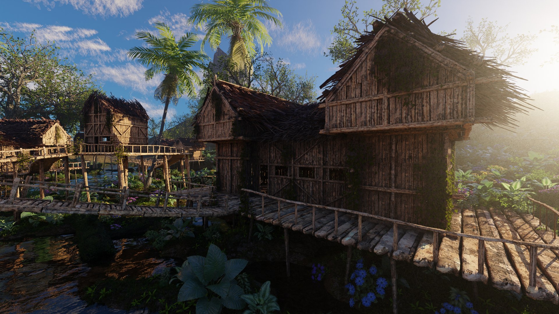 Riverside Village Scene 3D - TurboSquid 1961836