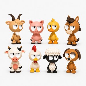 Cartoon Animal Collection 3D Printable Figures VOLUME 2 - Farm model