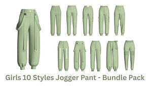 3D Girls 10 Styles Jogger Pant - Bundle Pack