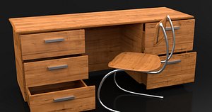 3d modern wooden desk wood