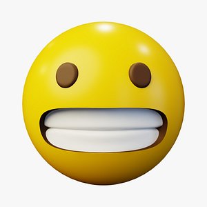 Grimacing Face Emoticon Emoji or Smiley 3D model