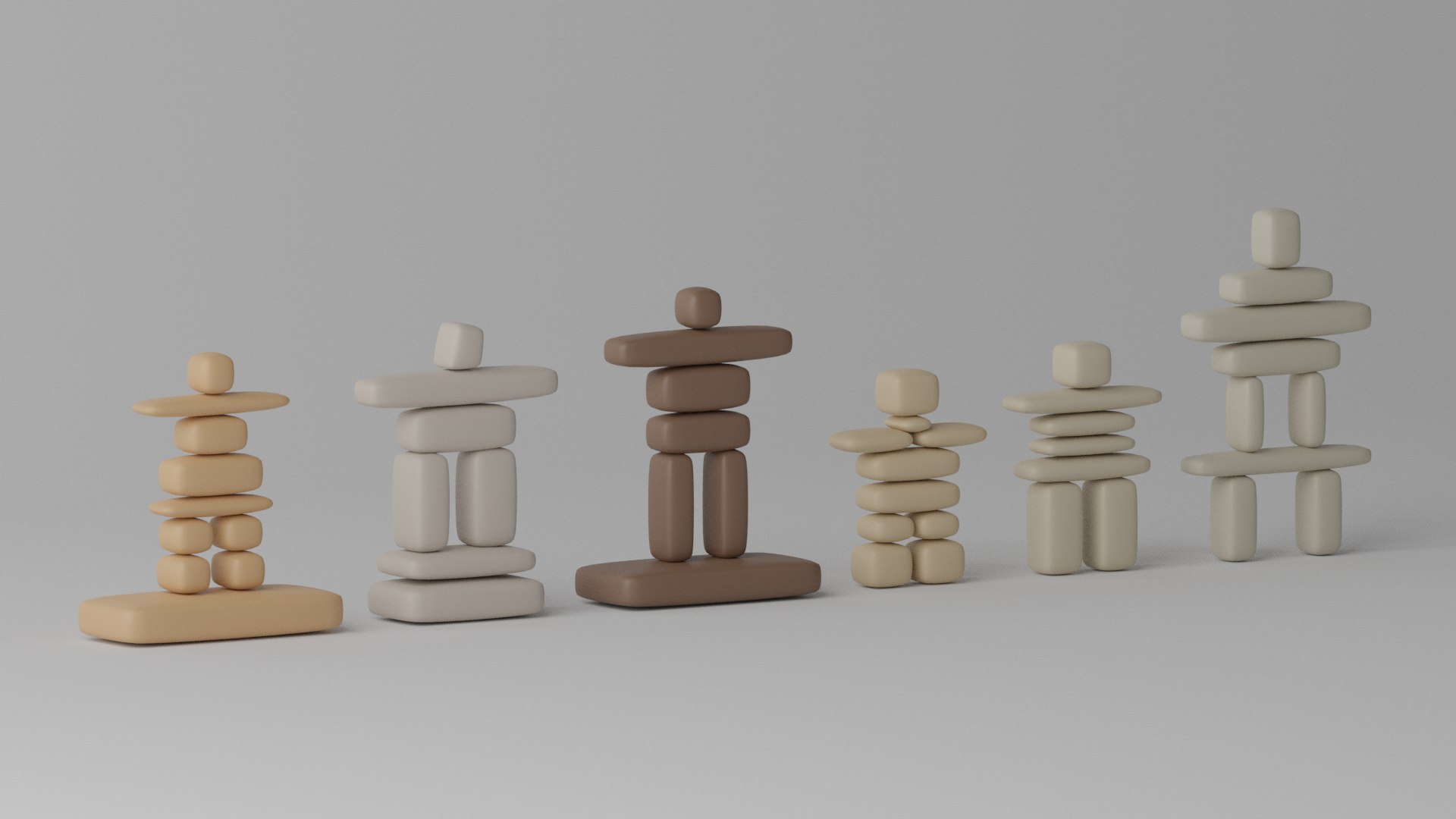 3D Model Cartoon Canadian Inukshuks Collection 1 - TurboSquid 1902462