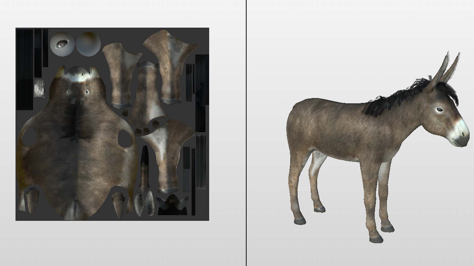 donkey 3D model https://p.turbosquid.com/ts-thumb/Yn/Gc2TAq/2H/uv/jpg/1761122823/1920x1080/fit_q87/7474d1f4745ed30f1aff57eebce8c17f6fc3a7e1/uv.jpg