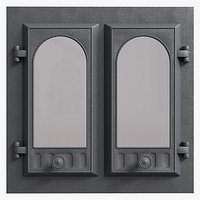 The oven doors are fireproof