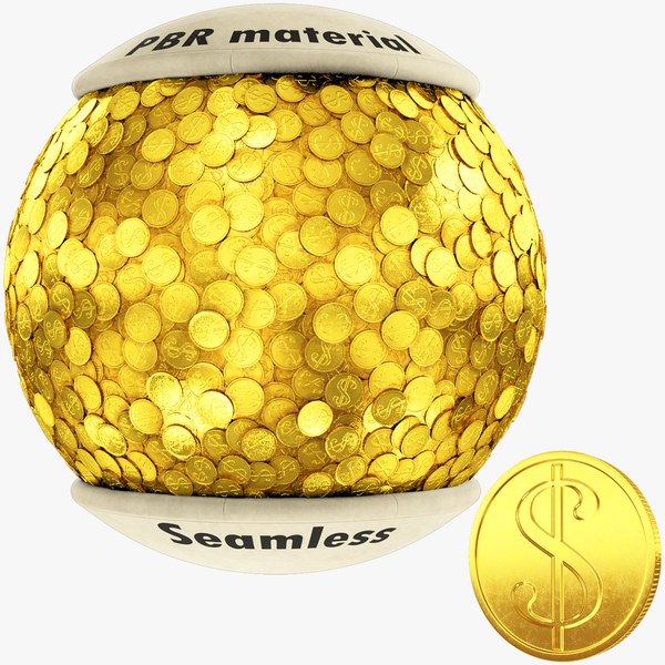 Coins Seamless Material and Dollar Coin Collection V1 3D model