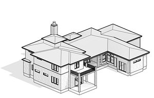 single house in USA 3D model