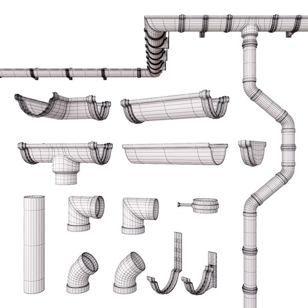 3D model gutter set - TurboSquid 1553144