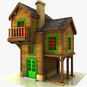 cartoon house toon 3d model