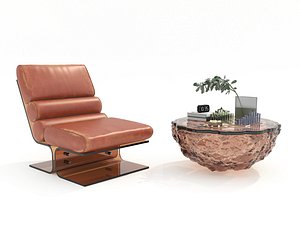 3D Modern Coffee Table and Armchair 56 model