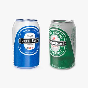 3D Beer Cans Collection model
