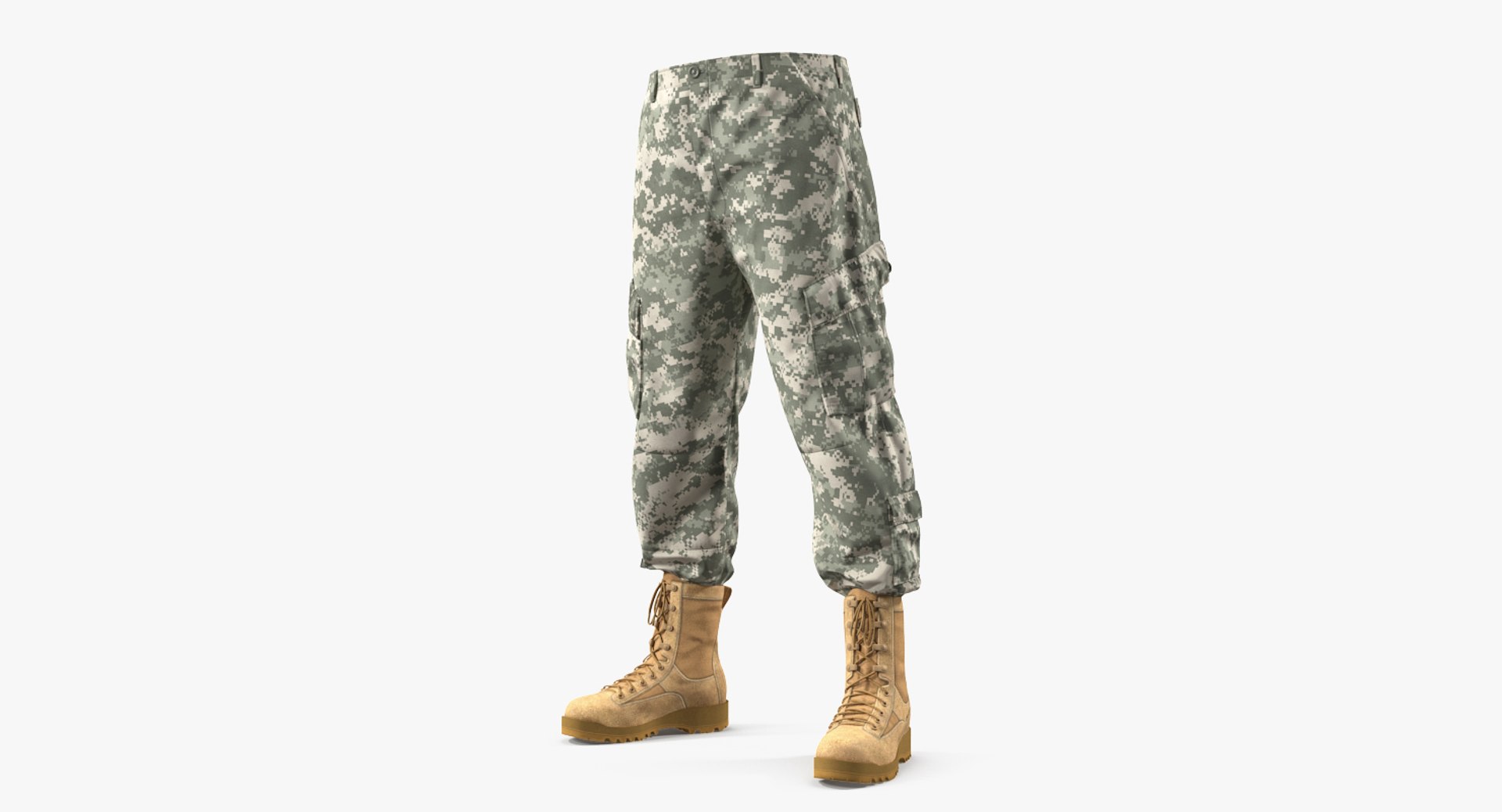Army ACU Pants with Boots 3D model preview