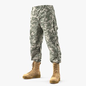 army acu pants boots 3D