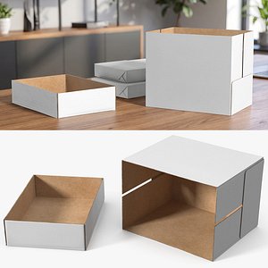 Paper Reams Set with Corrugated Box White
