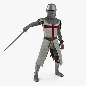 crusader knight templar sword model