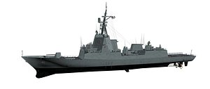 Hobart Class Guided Missile Destroyer- HMAS Brisbane 3D model
