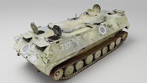3D russian MT-LB multi-purpose towing vehicle destroyed by Ukrainian army
