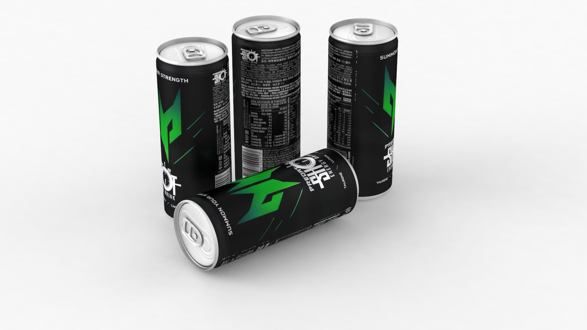 3D Beverage Can Predator Shot Energy Drink 250ml 2022 - TurboSquid 1932877