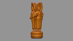 3D Four Buddha Action Pray