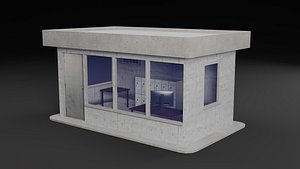 Low Poly Security Cabin 3D model