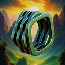 Futuristic Twisted Square Ring - Clean Quad Mesh 3D Print 56