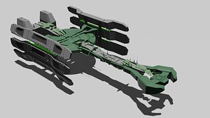 Space Battle Cruiser - Sci-Fi Warship 3D Model-blend 3D model