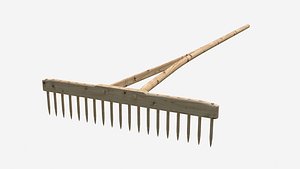 rake wooden 3D