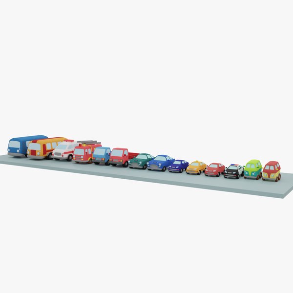 modelo 3d Clay City Vehicles LowPoly Cars Pack TurboSquid 1965154