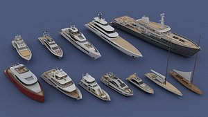 Luxury Motor Yachts  Sailboats Asset Pack