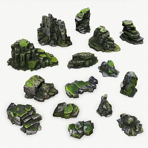 3D forest rocks model