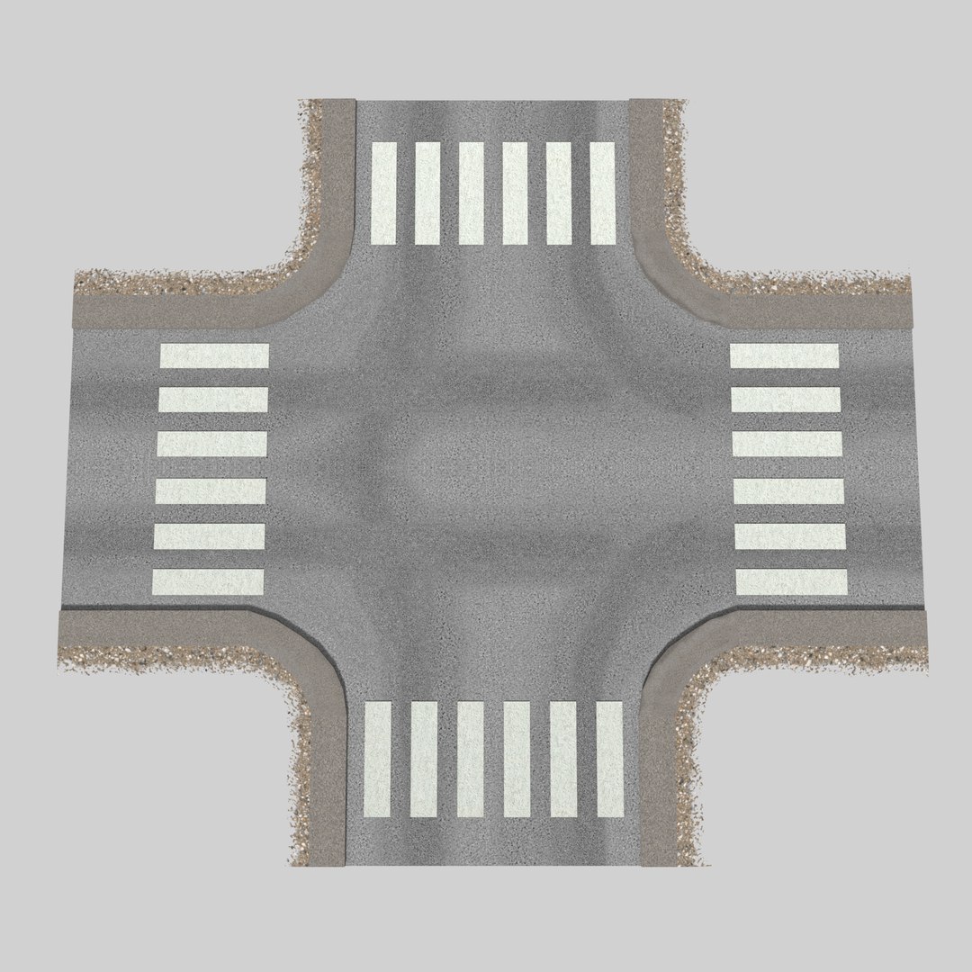 3d Model Of Lane 2 Road Intersections 3d Model Of Lane 2 Road Intersections