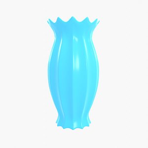 3D Vase porcelain blue 3