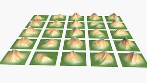 cartoon low poly mountains ultra design kit
