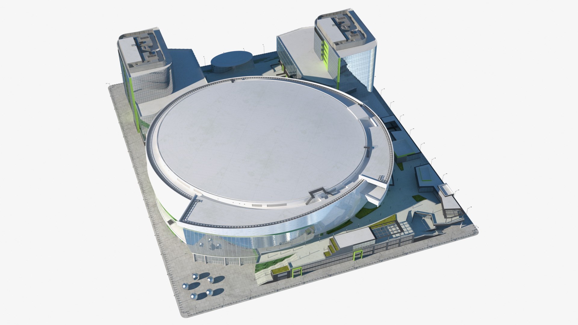 Stadium Arena with Park 3D model preview